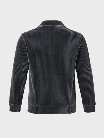 Men's Black Regular Fit Solid Casual Sweatshirt