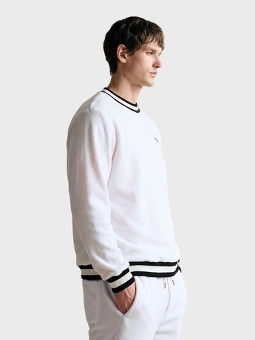 Men's White Regular Fit Solid Casual Sweatshirt