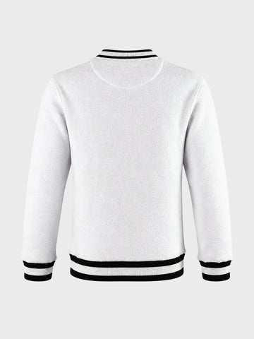 Men's White Regular Fit Solid Casual Sweatshirt