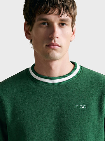 Men's Green Regular Fit Solid Casual Sweatshirt