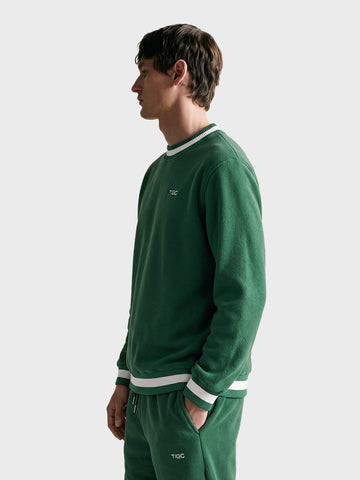 Men's Green Regular Fit Solid Casual Sweatshirt