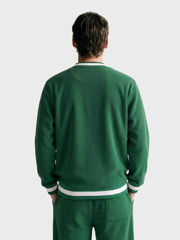 Men's Green Regular Fit Solid Casual Sweatshirt