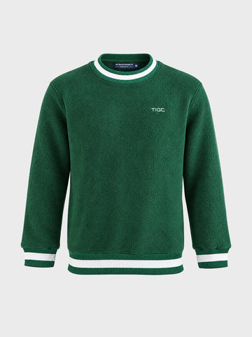 Men's Green Regular Fit Solid Casual Sweatshirt