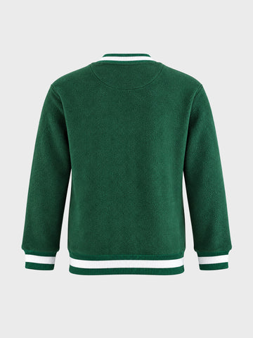 Men's Green Regular Fit Solid Casual Sweatshirt