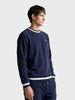 Men's Navy Blue Regular Fit Solid Casual Sweatshirt