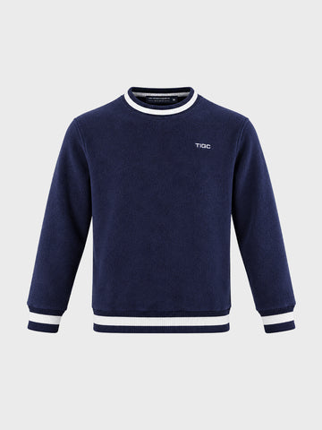Men's Navy Blue Regular Fit Solid Casual Sweatshirt