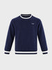Men's Navy Blue Regular Fit Solid Casual Sweatshirt
