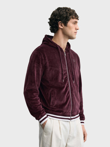 Men's Maroon Relaxed Fit Solid Casual Sweatshirt