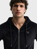 Men's Black Relaxed Fit Solid Casual Sweatshirt