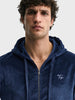 Men's Navy Blue Relaxed Fit Solid Casual Sweatshirt