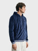 Men's Navy Blue Relaxed Fit Solid Casual Sweatshirt