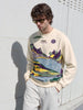 Men's Off White Regular Fit Graphic Printed Casual Sweatshirt