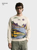 Men's Off White Regular Fit Graphic Printed Casual Sweatshirt