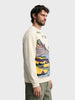 Men's Off White Regular Fit Graphic Printed Casual Sweatshirt