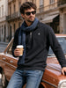 Men's Black Regular Fit Solid Casual Sweatshirt
