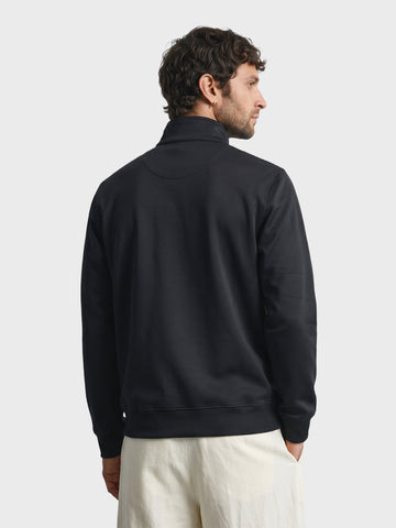 Men's Black Regular Fit Solid Casual Sweatshirt