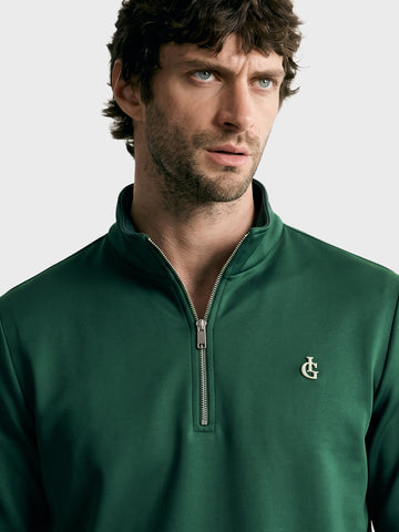Men's Green Regular Fit Solid Casual Sweatshirt
