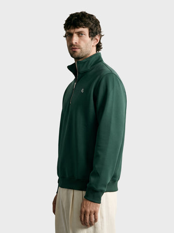 Men's Green Regular Fit Solid Casual Sweatshirt