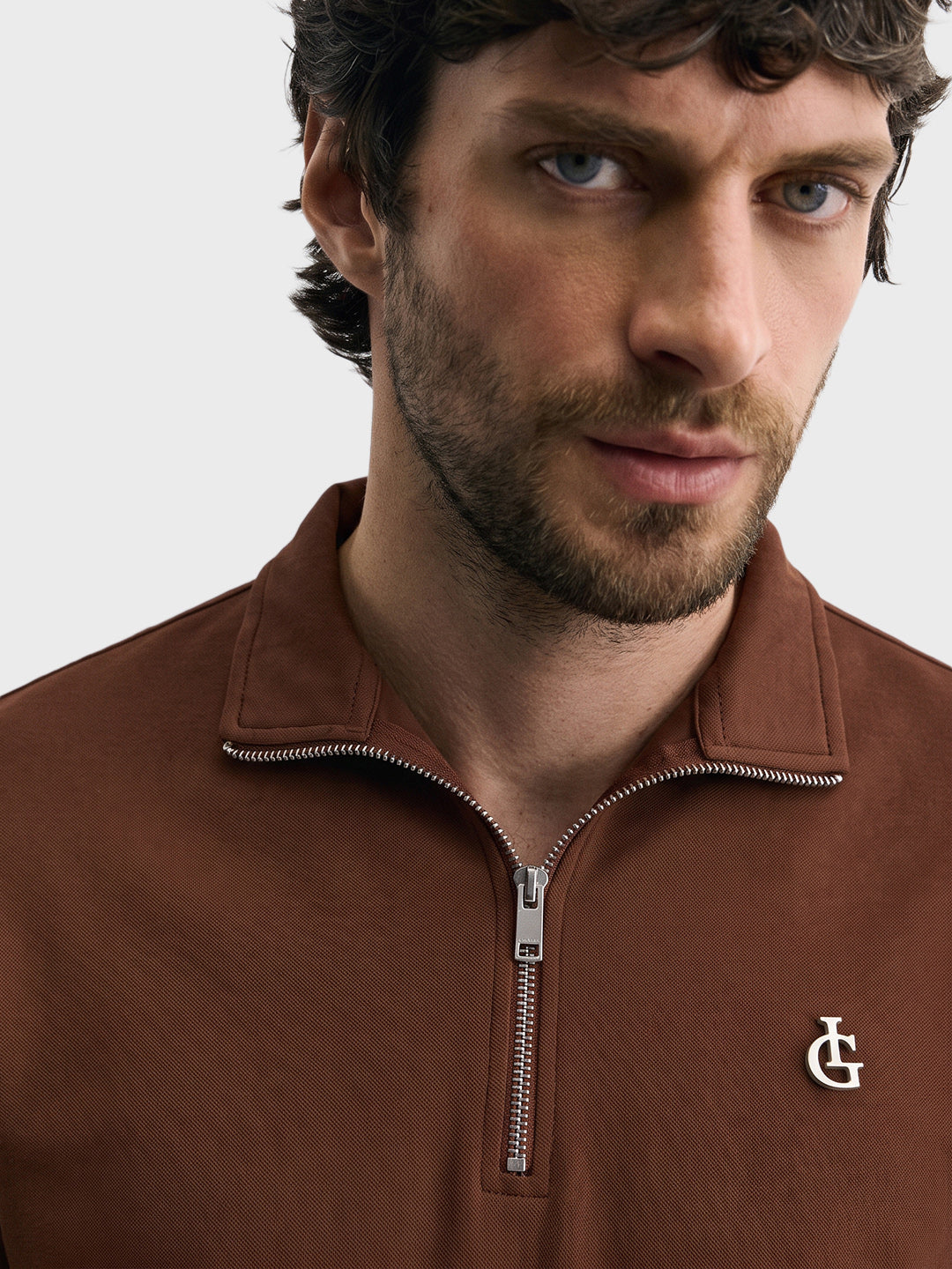 Men's Brown Regular Fit Solid Casual Sweatshirt