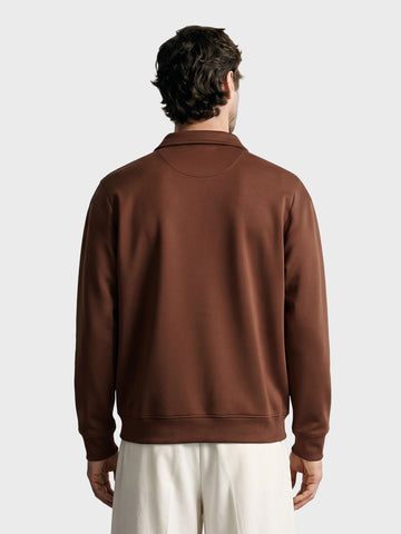 Men's Brown Regular Fit Solid Casual Sweatshirt