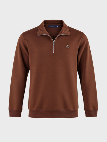 Men's Brown Regular Fit Solid Casual Sweatshirt
