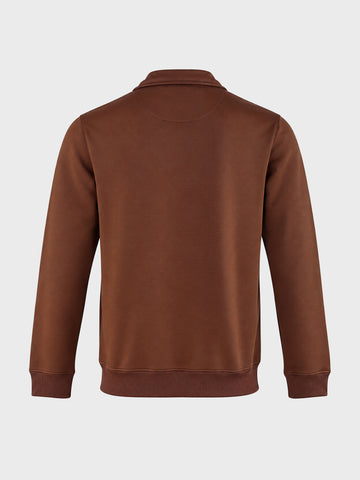 Men's Brown Regular Fit Solid Casual Sweatshirt