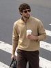 Men's Beige Regular Fit Solid Casual Sweatshirt