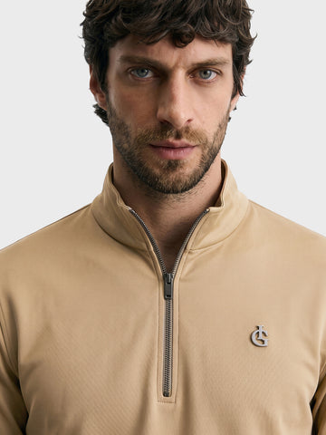 Men's Beige Regular Fit Solid Casual Sweatshirt