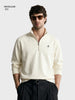 Men's Off White Regular Fit Solid Casual Sweatshirt