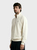 Men's Off White Regular Fit Solid Casual Sweatshirt