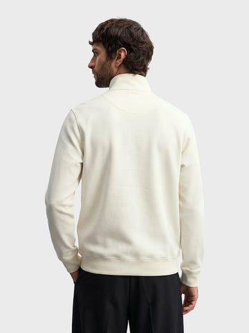 Men's Off White Regular Fit Solid Casual Sweatshirt