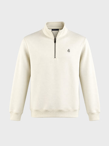 Men's Off White Regular Fit Solid Casual Sweatshirt