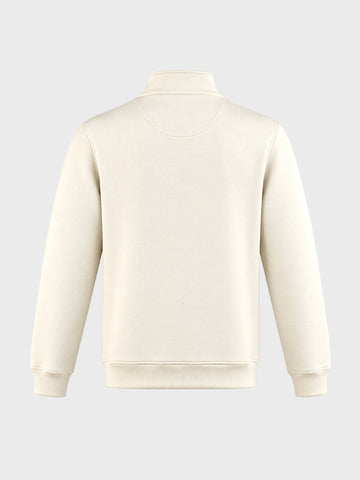 Men's Off White Regular Fit Solid Casual Sweatshirt