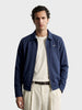 Men's Navy Blue Regular Fit Solid Casual Jacket