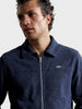 Men's Navy Blue Regular Fit Solid Casual Jacket