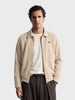 Men's Cream Regular Fit Solid Casual Jacket