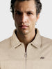 Men's Cream Regular Fit Solid Casual Jacket