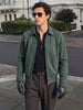 Men's Green Regular Fit Solid Casual Jacket
