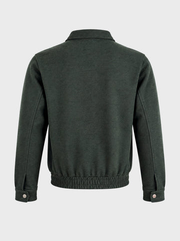 Men's Green Regular Fit Solid Casual Jacket