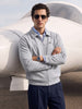 Men's Grey Regular Fit Solid Casual Jacket
