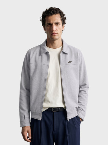 Men's Grey Regular Fit Solid Casual Jacket