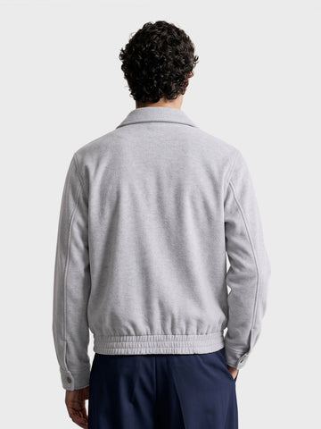 Men's Grey Regular Fit Solid Casual Jacket