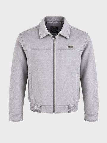 Men's Grey Regular Fit Solid Casual Jacket