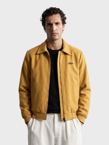 Men's Yellow Regular Fit Solid Casual Jacket