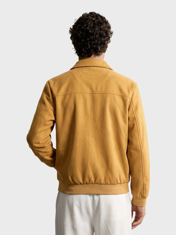 Men's Yellow Regular Fit Solid Casual Jacket
