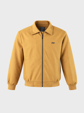 Men's Yellow Regular Fit Solid Casual Jacket