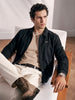 Men's Black Regular Fit Solid Casual Jacket