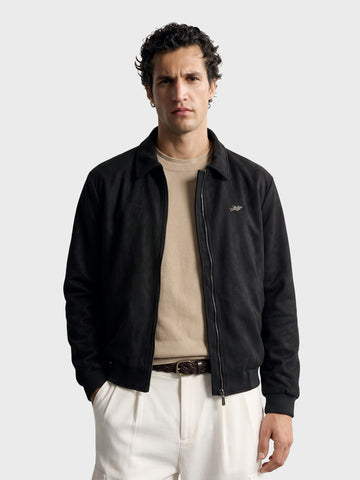 Men's Black Regular Fit Solid Casual Jacket