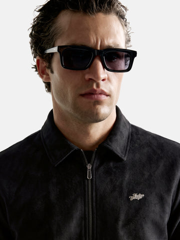 Men's Black Regular Fit Solid Casual Jacket