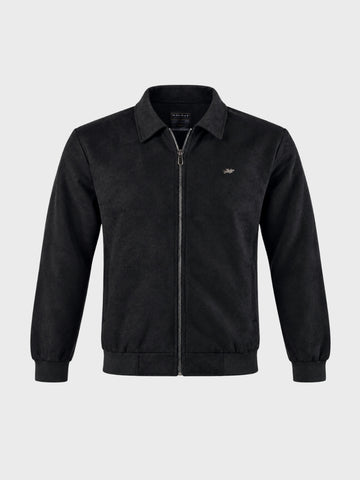 Men's Black Regular Fit Solid Casual Jacket